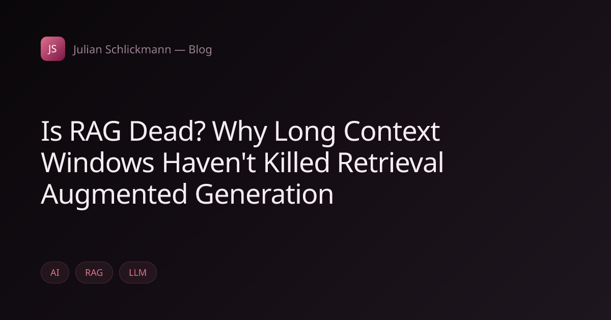 Is RAG Dead? Why Long Context Windows Haven't Killed Retrieval ...